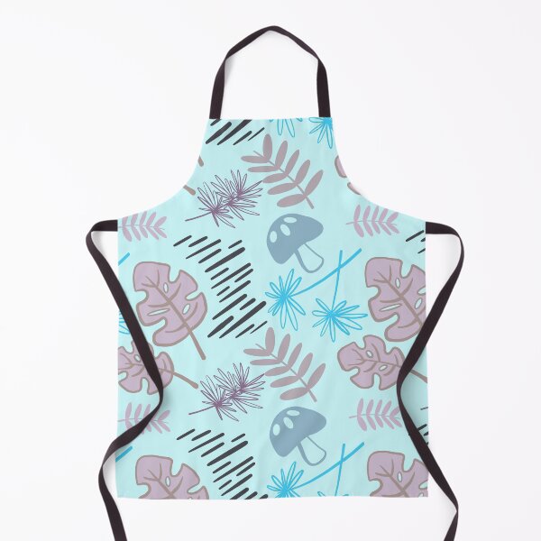 Item preview, Monstera and Mushroom Pattern Blue designed and sold by makell-creates.