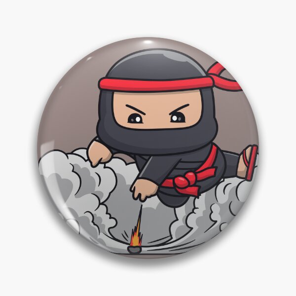 Item preview, Stealthy Ninja Vanishes with Smoke Bomb - Cartoon Vector Illustration designed and sold by hjian8219.