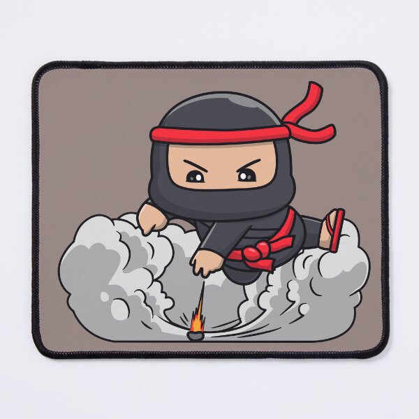 Item preview, Stealthy Ninja Vanishes with Smoke Bomb - Cartoon Vector Illustration designed and sold by hjian8219.