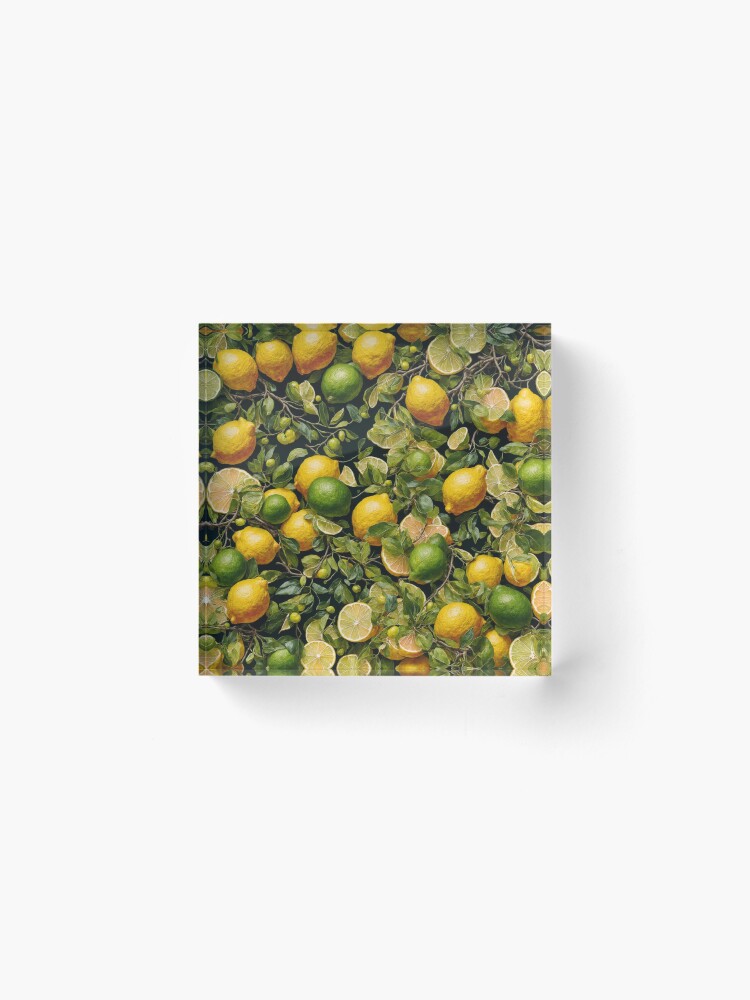 Thumbnail 2 of 5, Acrylic Block, Lemons and Limes pattern designed and sold by DJALCHEMY.