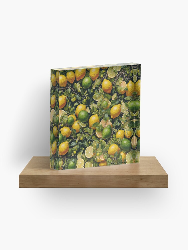 Thumbnail 1 of 5, Acrylic Block, Lemons and Limes pattern designed and sold by DJALCHEMY.