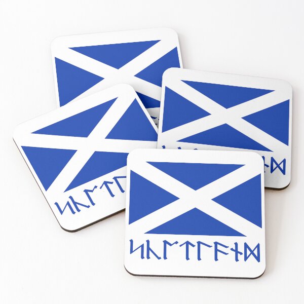 Item preview, Runic Scottish Flag (Blue on White) designed and sold by DungeonPunkFey.