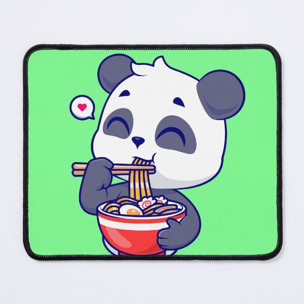 Item preview, Adorable Panda Enjoying Ramen Noodles - Cartoon Vector Illustration designed and sold by hjian8219.