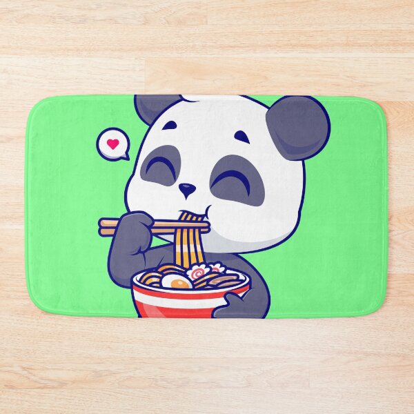 Item preview, Adorable Panda Enjoying Ramen Noodles - Cartoon Vector Illustration designed and sold by hjian8219.