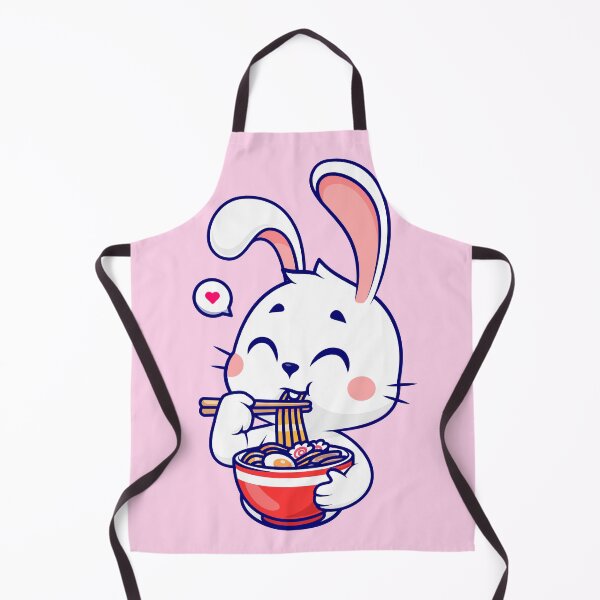 Item preview, Adorable Rabbit Savoring Ramen Noodles - Cartoon Vector Illustration designed and sold by hjian8219.
