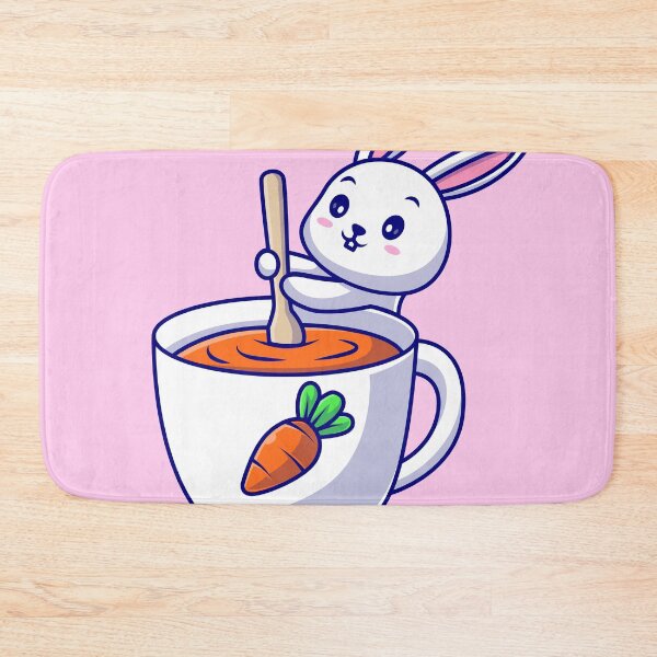 Item preview, Adorable Rabbit Mixing Carrot Juice - Cartoon Vector Icon Illustration designed and sold by hjian8219.