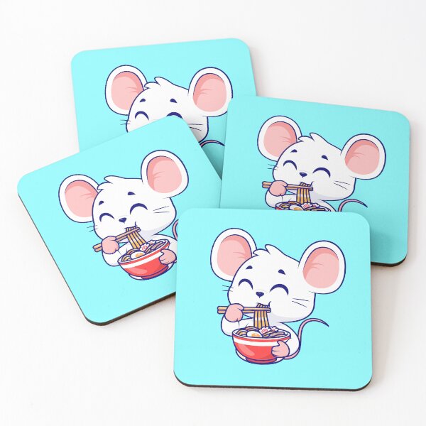 Item preview, Charming Mouse Enjoying Ramen Noodles - Cartoon Vector Icon Illustration designed and sold by hjian8219.