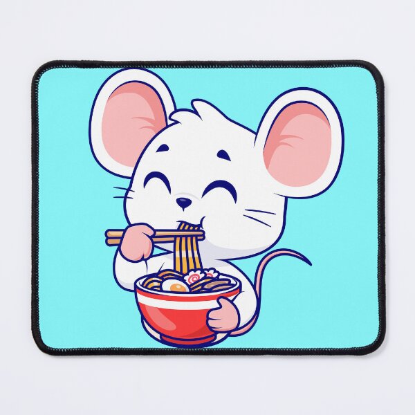 Item preview, Charming Mouse Enjoying Ramen Noodles - Cartoon Vector Icon Illustration designed and sold by hjian8219.