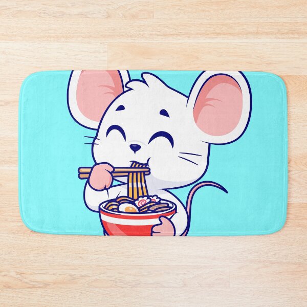 Item preview, Charming Mouse Enjoying Ramen Noodles - Cartoon Vector Icon Illustration designed and sold by hjian8219.