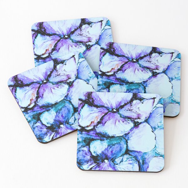Item preview, Blue Aquarelle Watercolour Flowers by Katarzyna Zachtej designed and sold by pracovniakejzi.