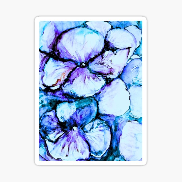 Item preview, Blue Aquarelle Watercolour Flowers by Katarzyna Zachtej designed and sold by pracovniakejzi.