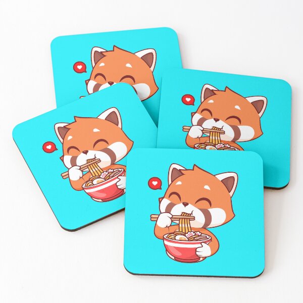 Item preview, Irresistibly Cute Red Panda Savoring Ramen Noodles - Cartoon Vector Icon Illustration designed and sold by hjian8219.