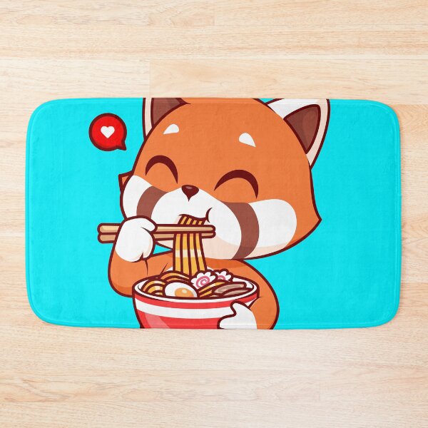 Item preview, Irresistibly Cute Red Panda Savoring Ramen Noodles - Cartoon Vector Icon Illustration designed and sold by hjian8219.
