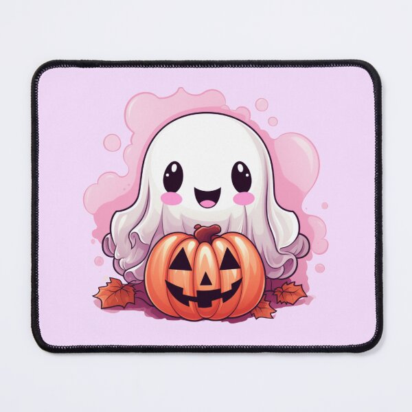 Item preview, Cute Pink Ghost with Pumpkin designed and sold by ArtFromBeyond.