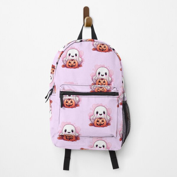 Item preview, Cute Pink Ghost with Pumpkin designed and sold by ArtFromBeyond.