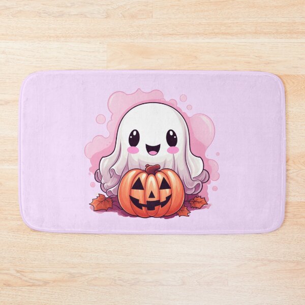 Item preview, Cute Pink Ghost with Pumpkin  designed and sold by ArtFromBeyond.
