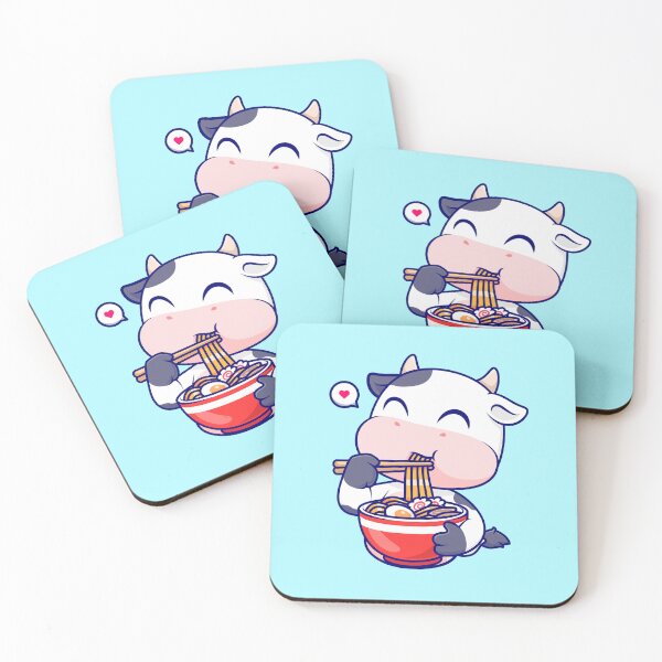Item preview, Charming Cow Delighting in Ramen Noodles - Cartoon Vector Icon Illustration designed and sold by hjian8219.