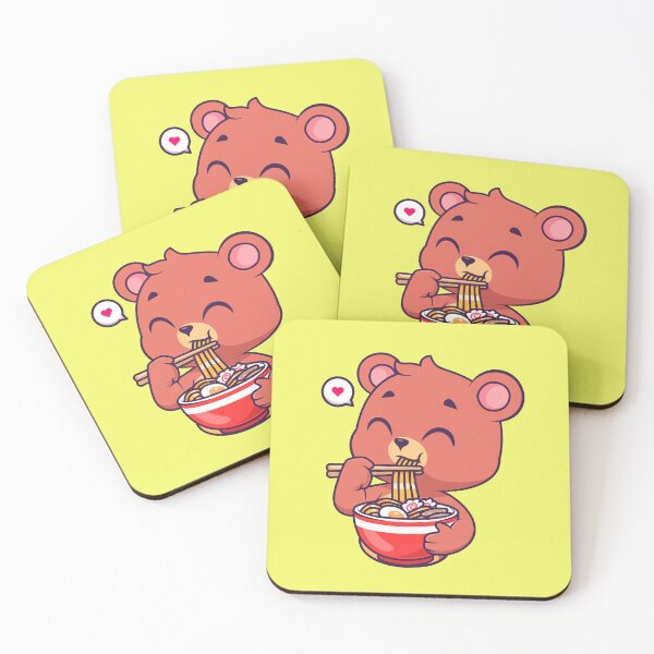 Item preview, Adorable Bear Enjoying Ramen Noodles - Cartoon Vector Icon Illustration designed and sold by hjian8219.