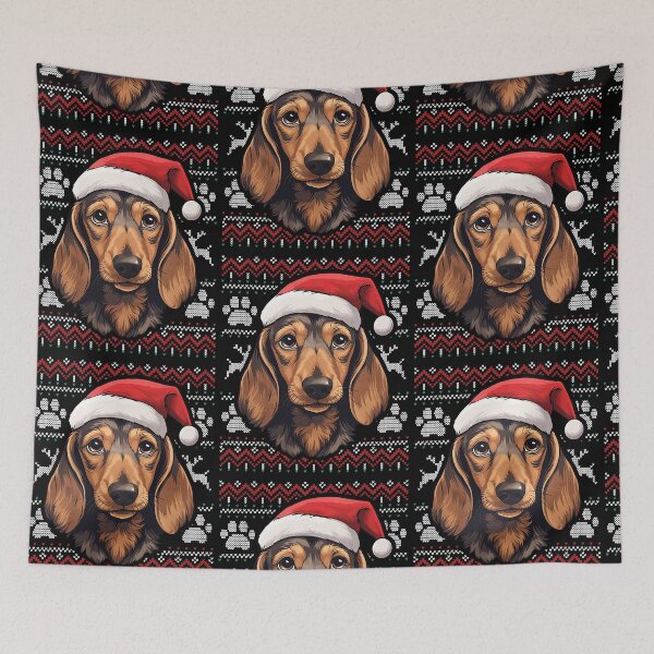 Aperçu de l'œuvre Dachshund Ugly Sweater Christmas créée et vendue par rafaeltto.