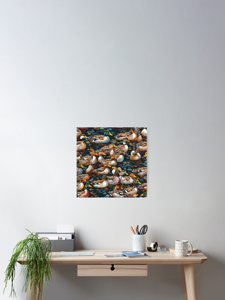 Thumbnail 2 of 3, Poster, Mallard Ducks pattern designed and sold by DJALCHEMY.