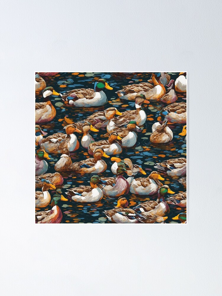 Thumbnail 1 of 3, Poster, Mallard Ducks pattern designed and sold by DJALCHEMY.