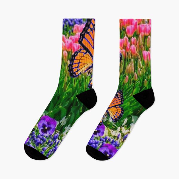 Item preview, THREE MONARCH BUTTERFLIES SPRING GARDEN ART designed and sold by sharlesart.