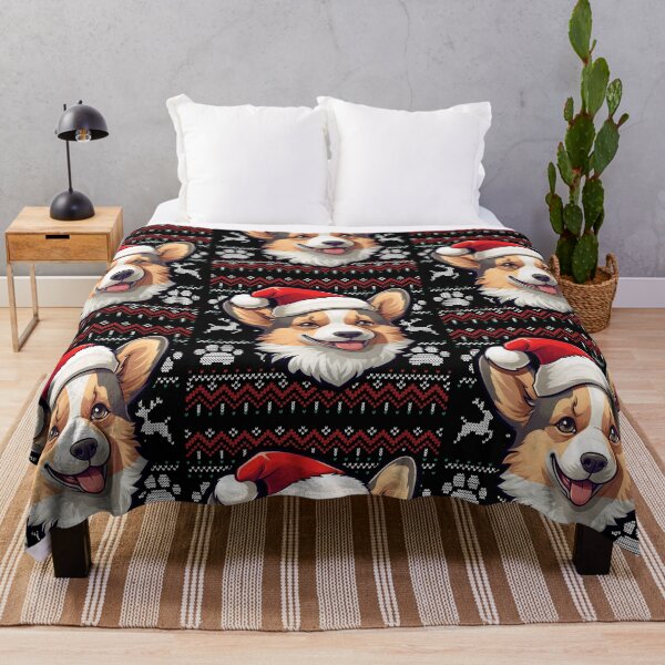 Item preview, Dilute Tricolor Corgi Ugly Sweater Christmas designed and sold by rafaeltto.