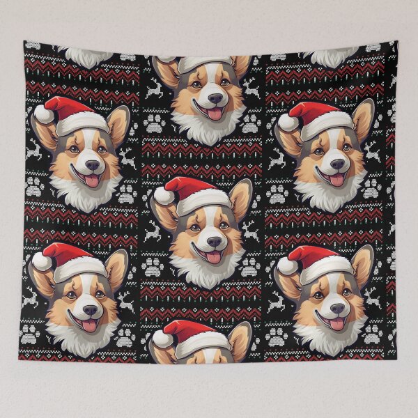 Item preview, Dilute Tricolor Corgi Ugly Sweater Christmas designed and sold by rafaeltto.