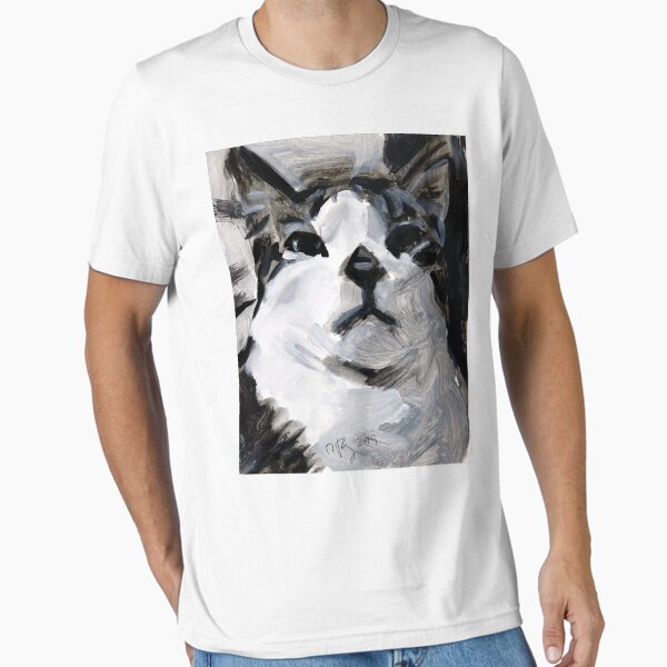 Baxter the Black and White cat - front view Essential T-Shirt