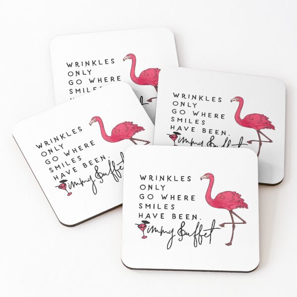 Item preview, Wrinkles Only Go Where Smiles Have Been Cute Flamingo Design  designed and sold by DrawHandArt.
