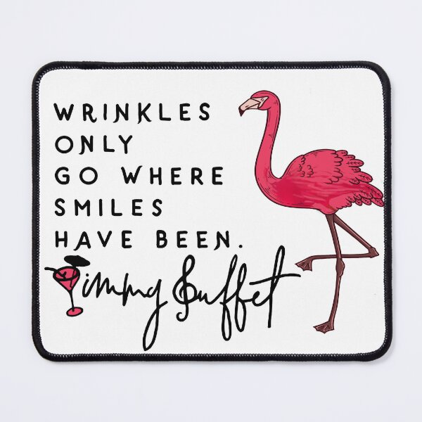 Item preview, Wrinkles Only Go Where Smiles Have Been Cute Flamingo Design  designed and sold by DrawHandArt.