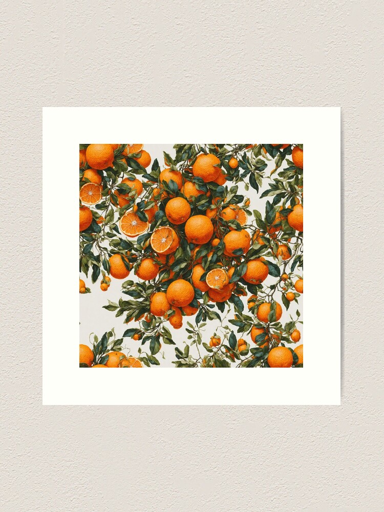 Thumbnail 1 of 3, Art Print, Oranges pattern designed and sold by DJALCHEMY.