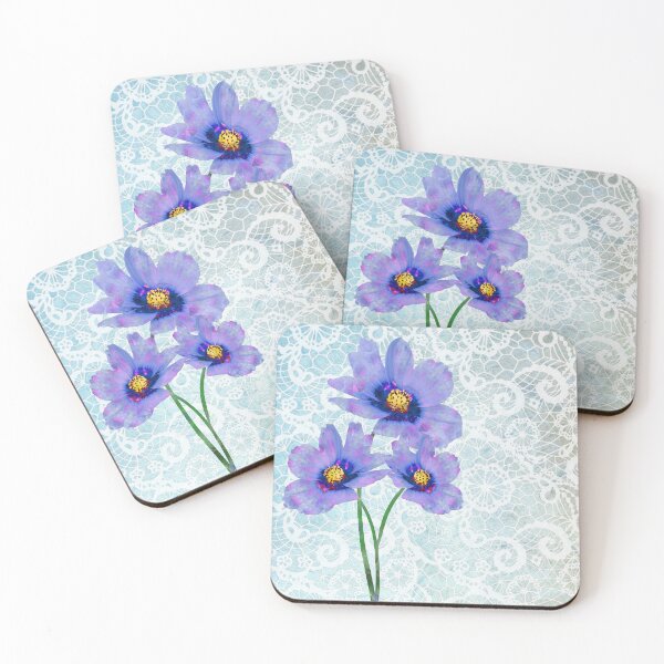 Item preview, Lavender Cosmos And Lace Flower Art designed and sold by Sharon Cummings Art.
