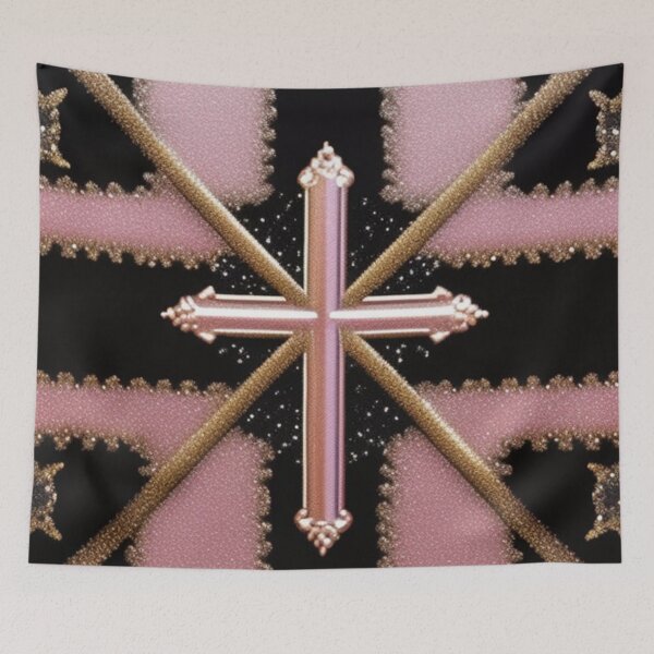 Item preview, Pink black cross designed and sold by Roxburylane.