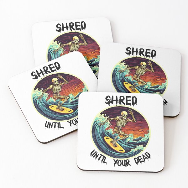 Item preview, Skeleton Surfing - Shred Until Your Dead (Black Lettering) designed and sold by VelvetRoom.