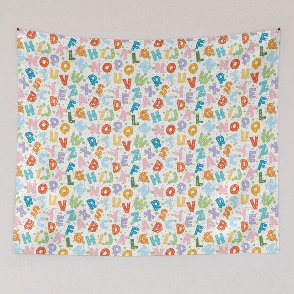 Item preview, Colorful Alphabets Circles and Lines - Playful Kids Pattern designed and sold by NancyDzines.