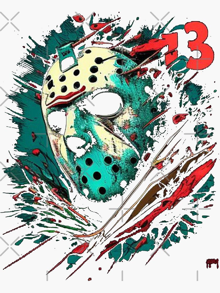 Friday the 13th Jason Vorhees Hockey Mask Sticker for Sale by King Moon