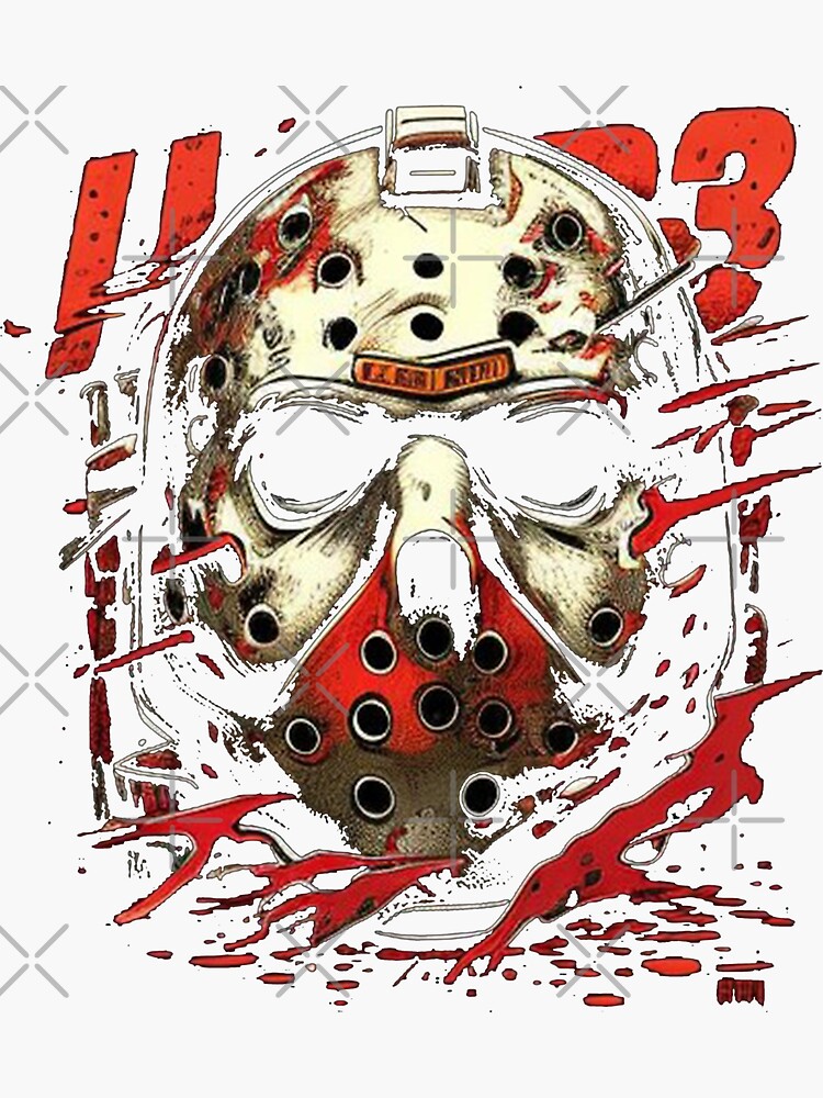 Friday the 13th Jason Vorhees Hockey Mask Sticker for Sale by King Moon