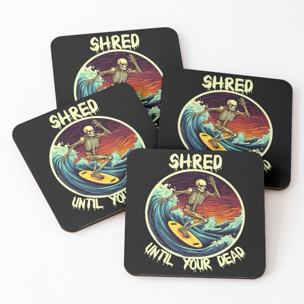 Item preview, Skeleton Surfing - Shred Until Your Dead (White Lettering) designed and sold by VelvetRoom.