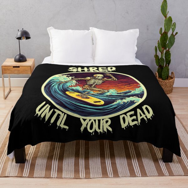 Item preview, Skeleton Surfing - Shred Until Your Dead (White Lettering) designed and sold by VelvetRoom.