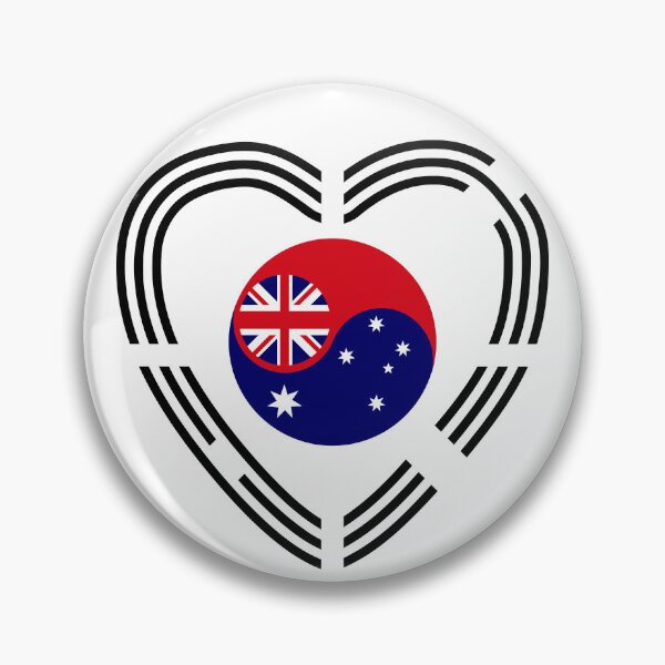 Item preview, Korean Australian Multinational Patriot Flag Series (Heart) designed and sold by Carbon-Fibre Media.