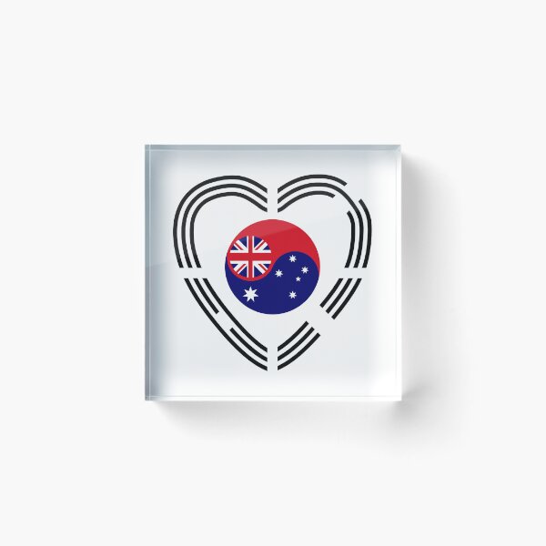Item preview, Korean Australian Multinational Patriot Flag Series (Heart) designed and sold by Carbon-Fibre Media.