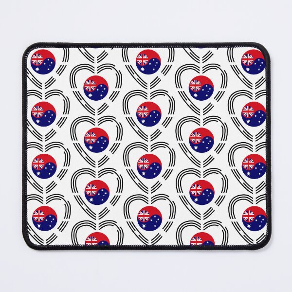 Item preview, Korean Australian Multinational Patriot Flag Series (Heart) designed and sold by Carbon-Fibre Media.