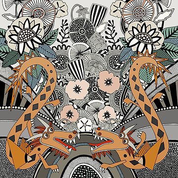 Artwork thumbnail, dragons and flowers by scrummy