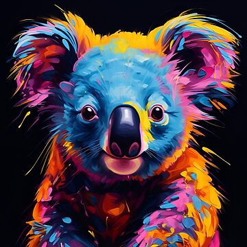 Adorable Neon koala bear art print Sticker for Sale by dcrc