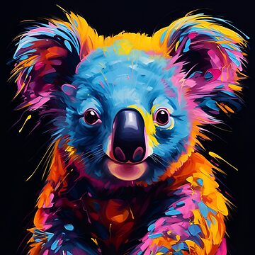 Neon Koala with Sunglasses' Poster, picture, metal print, paint by