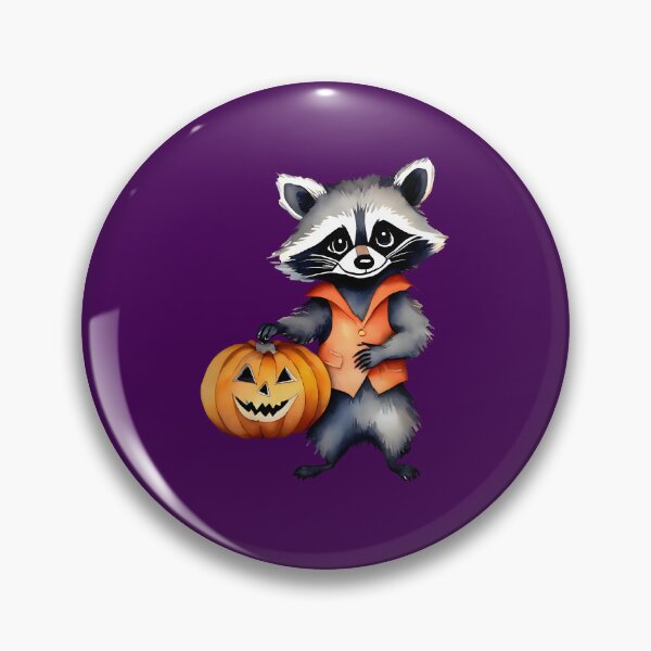 Item preview, Little Raccoon Carrying a Big Halloween Pumpkin designed and sold by BloomCatB.