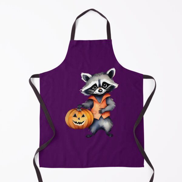 Item preview, Little Raccoon Carrying a Big Halloween Pumpkin designed and sold by BloomCatB.