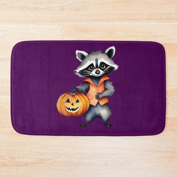 Item preview, Little Raccoon Carrying a Big Halloween Pumpkin designed and sold by BloomCatB.