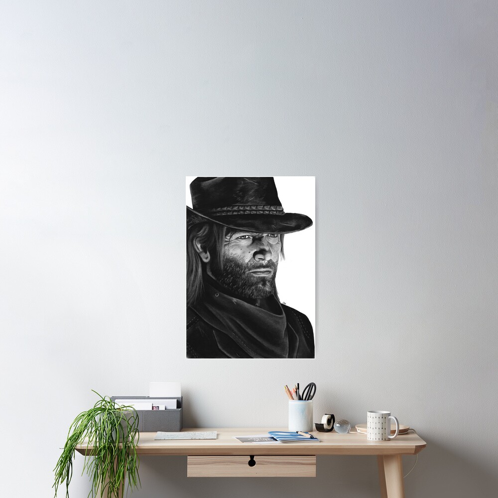 Arthur Morgan  Original Charcoal Drawing – Nabeela The Artist